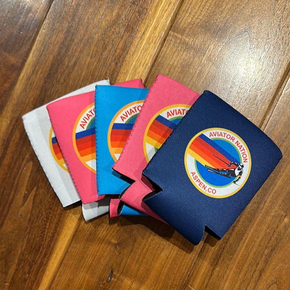 Aviator Nation Aspen Drink Koozies - Set of 5 as pictured (NWT)